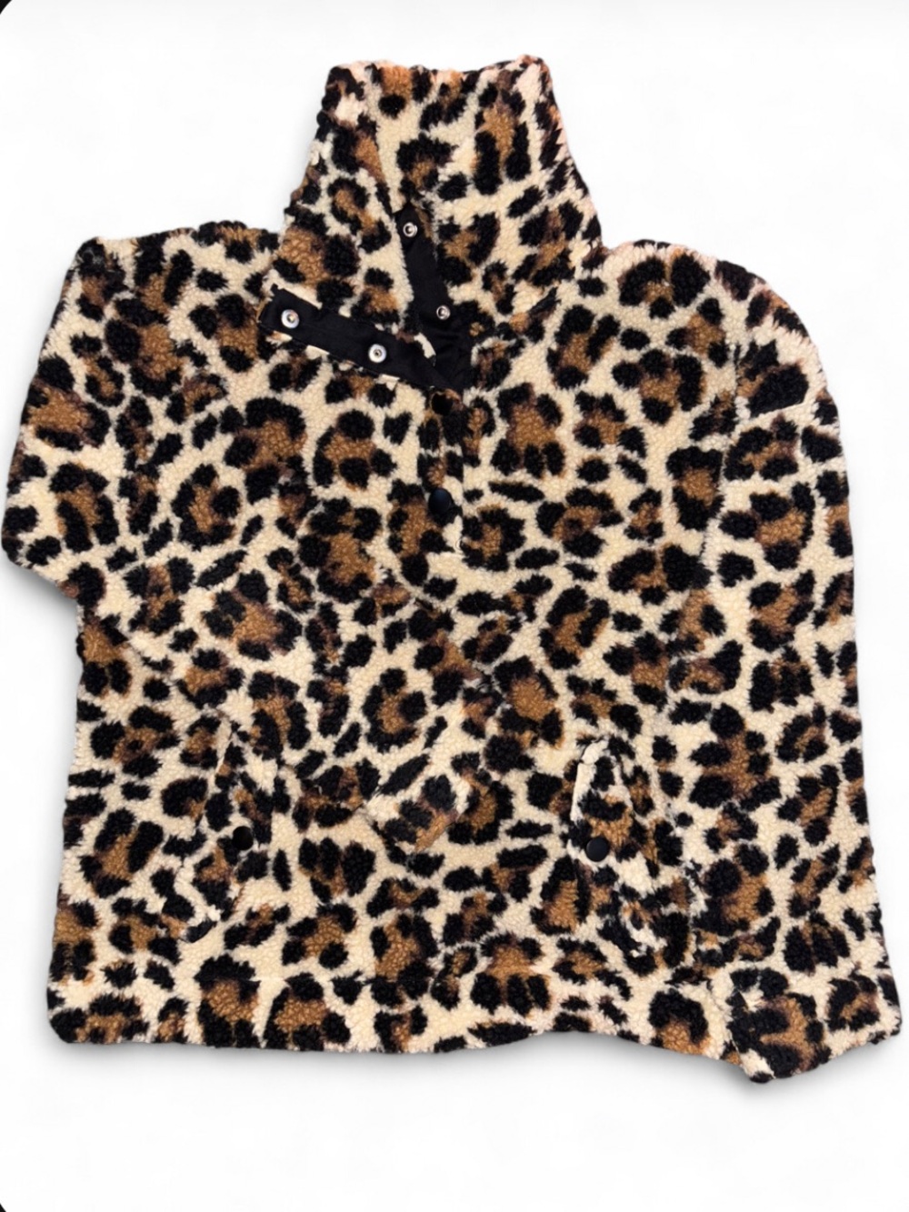 J. Crew Vintage Fleece Leopard  Cheetah Teddy Sherpa Jacket in Brown and Black - Picture 3 of 11